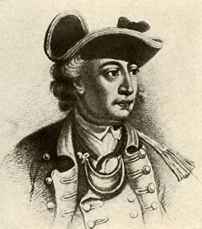 American Revolution 1775 1783 Prints: General John Sullivan, in cocked hat edged with braid and a gorget, c1770, (1937)