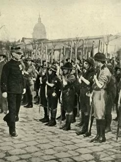 Boy Scout Gallery: General Joseph Gallieni inspecting Boy Scouts, Paris, France, c1914, (c1920). Creator: Unknown