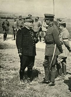 Albert I King Of Belgium Collection: General Joseph Joffre and King Albert I, First World War, c1915, (c1920). Creator: Unknown