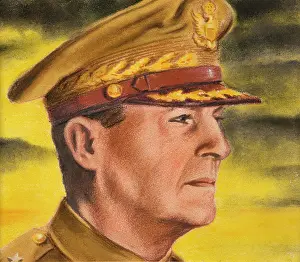 Us Army Prints: General MacArthur, c1943. Creators: William Timym, Central Office of Information