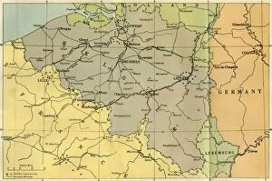 Brussels Gallery: A General Map of Belgium, Indicating the Fortified Towns, 1919