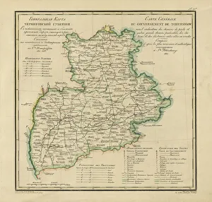 Russian Federation Prints: General Map of Chernigov Province: Showing Postal and Major Roads