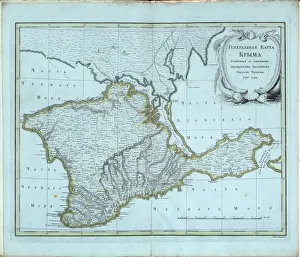 General map of Crimea, 1791. Creator: Chernoi (Cherny), Fyodor Osipovich (1745-1790)