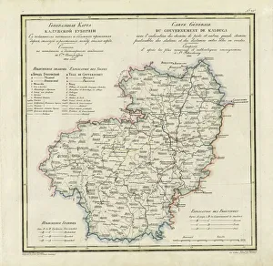 General Map of Kaluga Province: Showing Postal and Major Roads, Stations and... 1822. Creators: Vasilii Petrovich Piadyshev, Faleleef