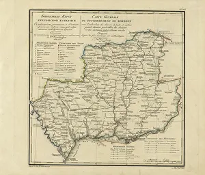 Custom House Prints: General Map of Kherson Province: Showing Postal and Major Roads