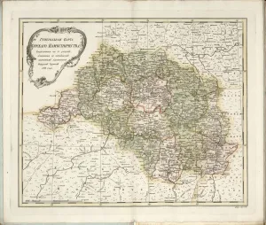 Chernoi Cherny Prints: General Map of Kursk Governorate, 1788