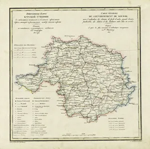 Russian Federation Prints: General Map of Kursk Province: Showing Postal and Major Roads