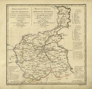 Borders Prints: General Map of the Polish Empire: Showing Postal and Major Roads