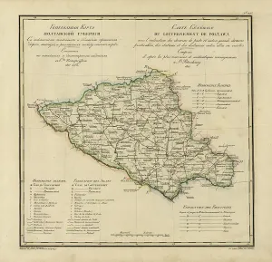 Russian Federation Prints: General Map of Poltava Province: Showing Postal and Major Roads