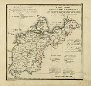 Mapmaker Prints: General Map of Saint Petersburg Province: Showing Postal and Major Roads