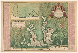 Plantation Prints: General map of Suriname, 1737-1757. Creator: Hendrik de Leth
