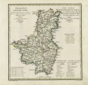 Monasteries Prints: General Map of Tambov Province: Showing Postal and Major Roads