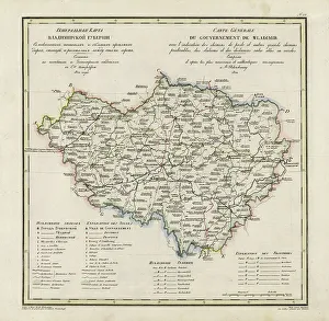 Cartographic Prints: General Map of Vladimir Province: Showing Postal and Major Roads