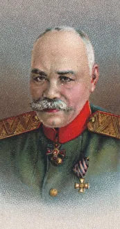 General Mikhail Vasiliyevich Alekseyev (1857-1918), Imperial Russian Army general, 1917 General Mikhail Vasiliyevich Alekseyev (1857-1918), Imperial Russian Army general, 1917