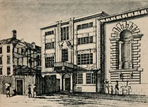 General Post Office, circa 1793 - Showing Buildings Adjoining Lloyds Coffee House, (1928)