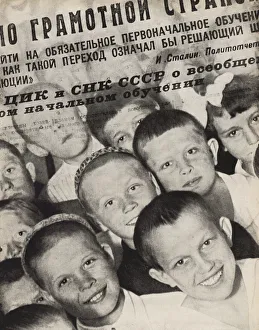 Lissitzky Prints: General primary education. Illustration from USSR Builds Socialism