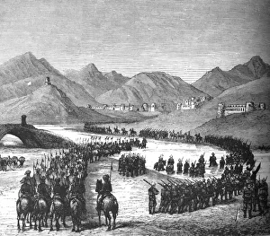 General Rosss Division crossing the Logar River on its way to meet Sir Donald Stewart, c1880 General Rosss Division crossing the Logar River on its way to meet Sir Donald Stewart, c1880