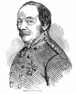First Schleswig War Prints: General Schleppegrell, killed in the Battle of Id Tadt [Isted], 1850. Creator: Unknown