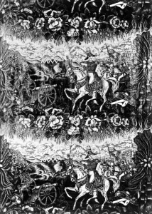 General Taylor at the Battle of Resaca de la Palma (Furnishing Fabric), United States General Taylor at the Battle of Resaca de la Palma (Furnishing Fabric), United States