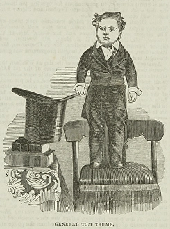 Freak Show Prints: General Tom Thumb, a popular stage performer of very small stature, 1844. Creator: Unknown
