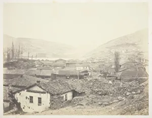 Salted Paper Print From The Album And Prints: General View of Balaklava, 1855. Creator: Roger Fenton