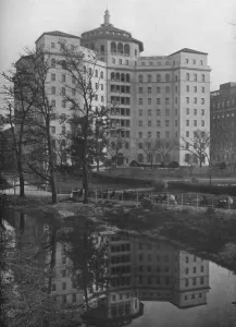 General view from Central Park, Fifth Avenue Hospital, New York City, 1922 General view from Central Park, Fifth Avenue Hospital, New York City, 1922