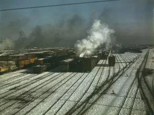 Railroad Shop Prints: General view of one of the Chicago and North Western railroad classification yards