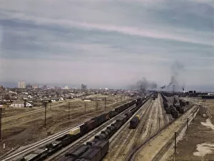 General view of the city and the Atchison, Topeka, and Santa Fe Railroad, Amarillo, Texas, 1943. Creator: Jack Delano
