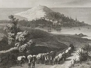 Ocean Prints: General view of the city of La Coruna, Galicia, Spain, 1853. Creator: Unknown
