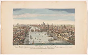 Thomas Bowles Ii Prints: A general view of the city of London, next the river Thames, 1751. Creator: Thomas Bowles