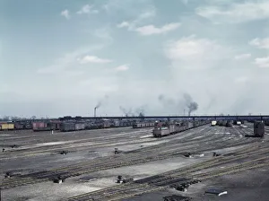 General view of part of classification yard at C & NW RRs Proviso yard, Chicago, Ill. 1943. Creator: Jack Delano