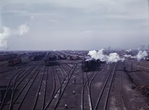 A general view of a classification yard at C & NW RRs Proviso(?) yard, Chicago, Ill. 1942. Creator: Jack Delano