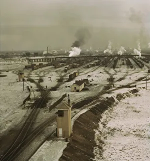 Railroad Shop Prints: General view of the hump, Chicago and North Western railroad classification yard