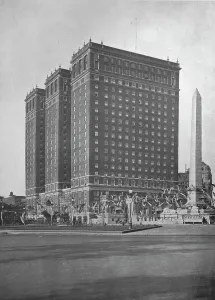 General view from Niagara Square, Hotel Statler, Buffalo, New York, 1923 General view from Niagara Square, Hotel Statler, Buffalo, New York, 1923