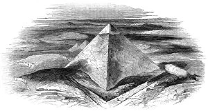 Pyramid Gallery: General View of the Pyramids of Jizeh, 1844. Creator: Unknown