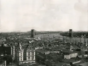East River Prints: General view showing the Brooklyn Bridge, New York, USA, 1895. Creator: Unknown