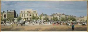 District Prints: General view of theatres on Boulevard du Temple in 1862. Creator: Adolphe Martial Potemont