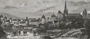Townscape Prints: General view of the town, Autun, France, 1870. Creator: Manuel Ricord