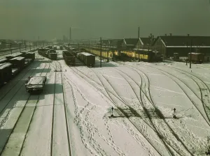 Railroad Shop Prints: General view of yard and some of the locomotive shop of the C & NW RR at 40th Street