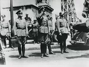 General von Bock saluting German troops parading past the Arc de Triomphe, Paris, 14 June 1940