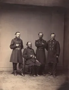 Mathew B Prints: General William Ward and Staff, ca. 1861. Creator: Mathew Brady