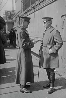 Looking At Each Other Prints: Generals Vanderbilt & O'Ryan, between c1915 and c1920. Creator: Bain News Service