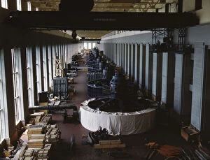 Eight generator units in the generator room of a new...Wilson Dam, Sheffield vicinity, Ala., 1942