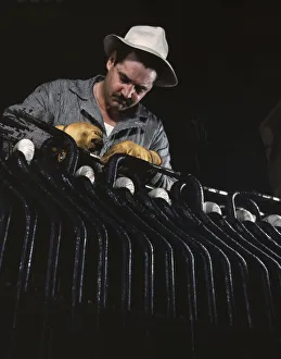 Transparencies Color Gmgpc Gallery: Generator works at the winding of a generator stator...Wilson Dam, Sheffield vicinity, Ala. 1942