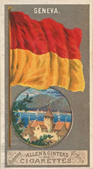 Bicolour Gallery: Geneva, from the City Flags series (N6) for Allen & Ginter Cigarettes Brands, 1887