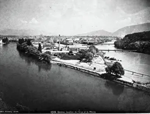 Rivers Prints: Geneva. Junction of the Rhone and Arve. Creator: Unknown