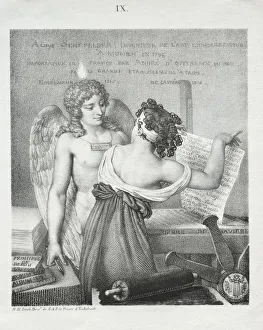 The Genius of Lithography, 1819. Creator: Nicolas Henri Jacob (French, 1782-1871)