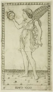 Genius Prints: Genius of the Sun, plate 31 from Genii and Virtues, c.1465. Creator: Unknown