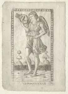 Genius of Time (from the Tarocchi, series B: Cosmic Principles & Virtues, #32), before 1467