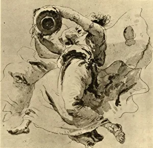 Genius Prints: Two geniuses holding a Jar, mid 18th century, (1928). Artist: Giovanni Battista Tiepolo